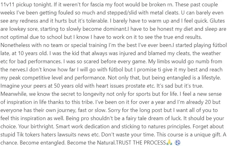 Total Footballer client result — September 2024, testimonial 15